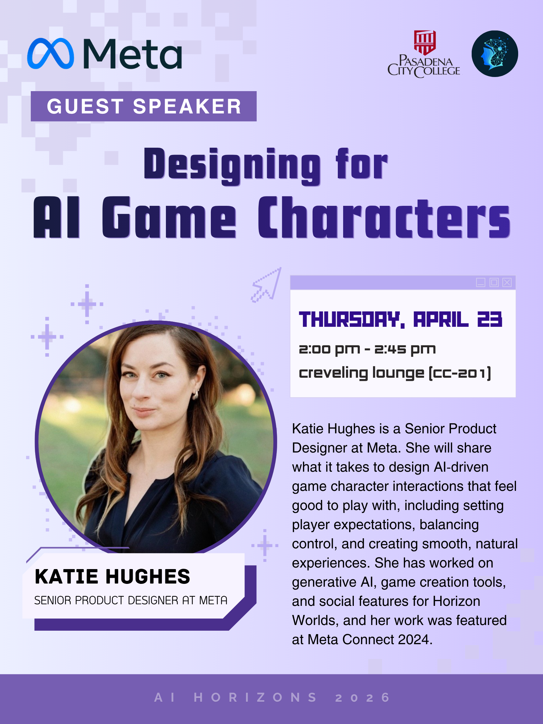 Designing for AI Game Characters flyer